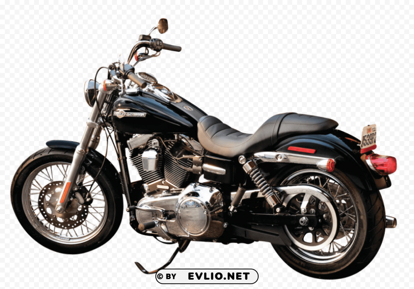 Black Harley Davidson Motorcycle Bike HighQuality PNG Isolated Illustration