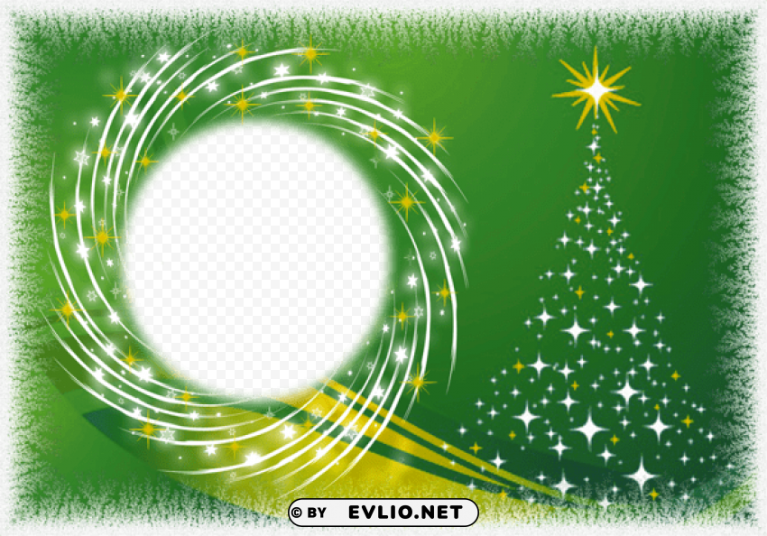 green christmasframe Transparent background PNG photos
