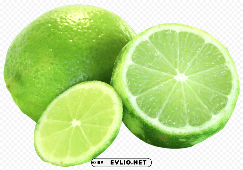 Limes with Slices PNG Image with Isolated Artwork