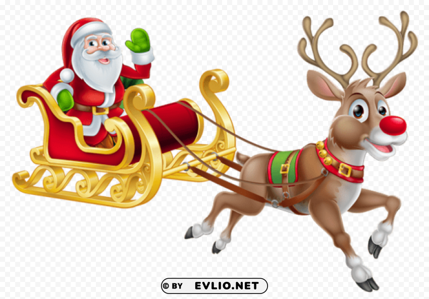 transparent christmas santa and sledge PNG images with alpha transparency wide selection