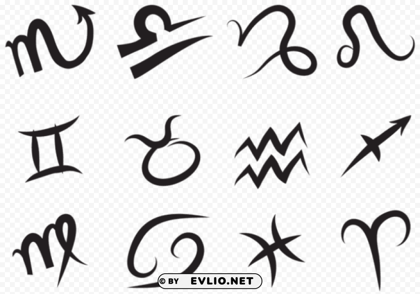 zodiac signs set PNG graphics for presentations