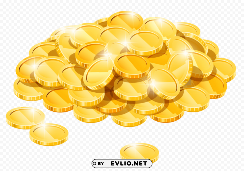 gold coins PNG images for mockups