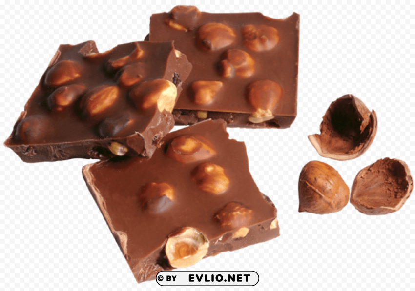 chocolate with hazelnuts Clear Background PNG Isolated Element Detail