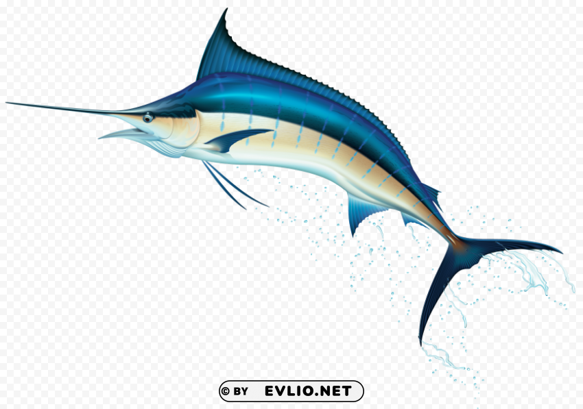 swordfish Clear Background PNG Isolated Design Element