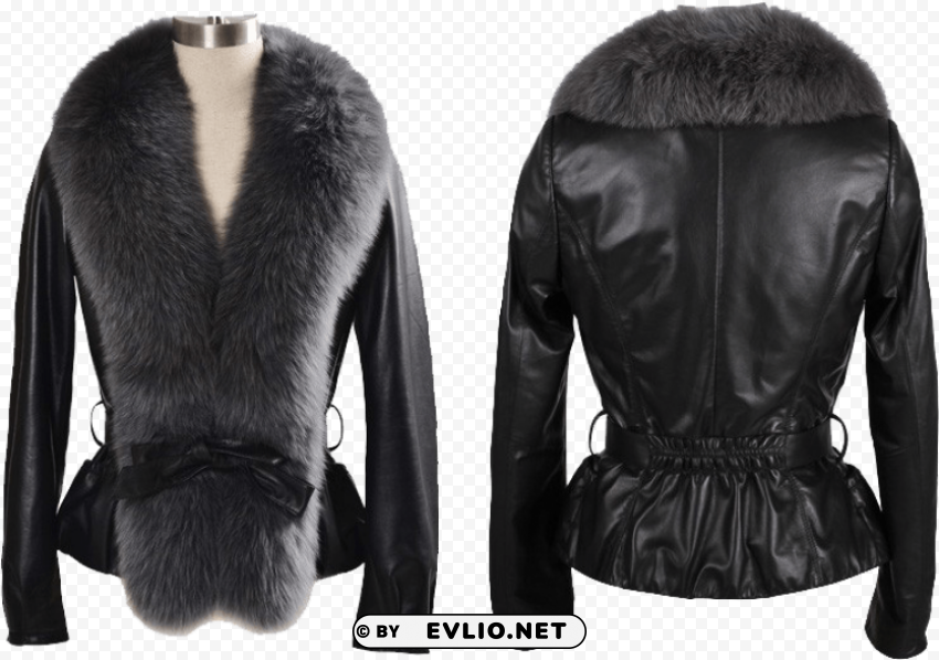 fur lined leather jacket PNG download free