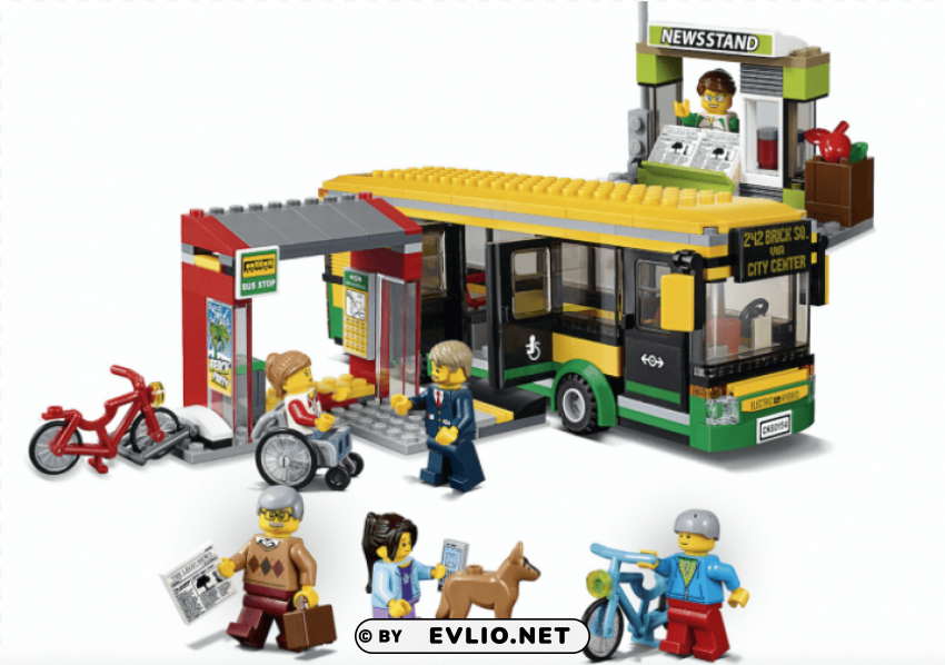 lego city bus station 60154 PNG images with transparent layer