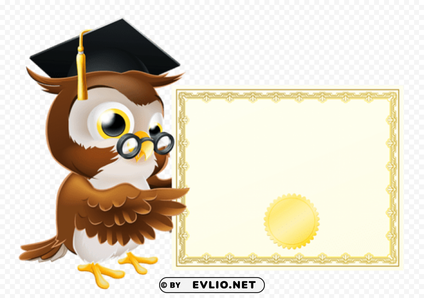 owl with school diplomapicture High-quality transparent PNG images