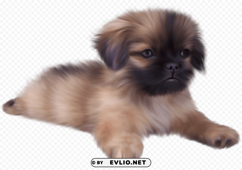 painted cute puppy Isolated Item in Transparent PNG Format