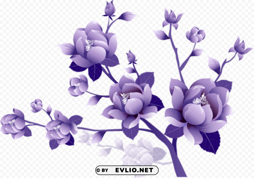 painted transparent large purple flower clipsrt Free PNG file