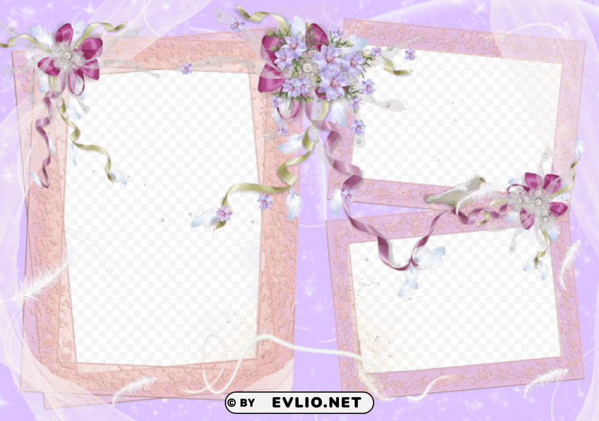 pink nice flowersframe PNG Image with Transparent Background Isolation