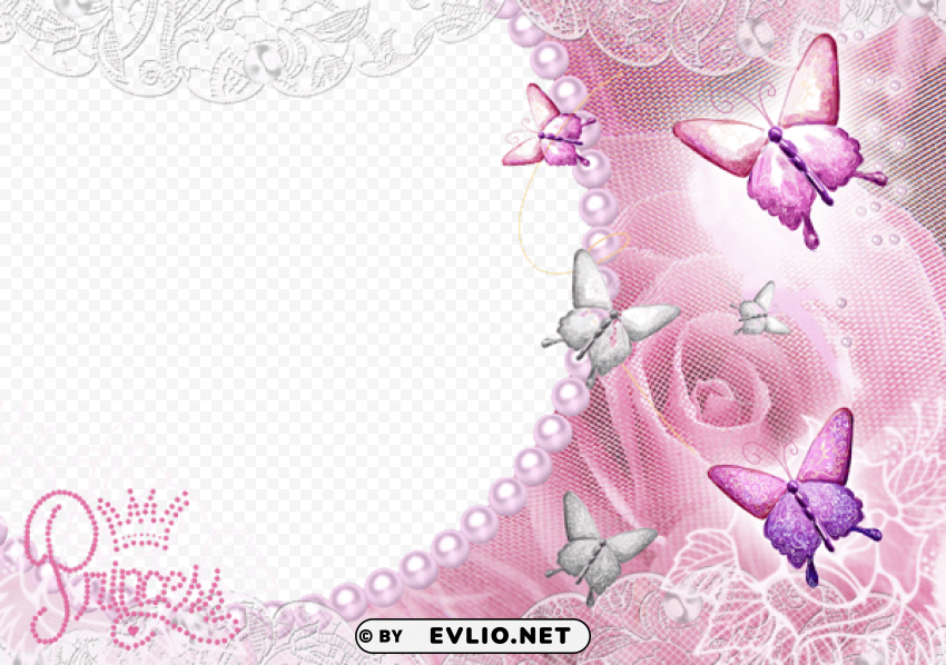 pink frame with butterflies Transparent PNG images extensive gallery