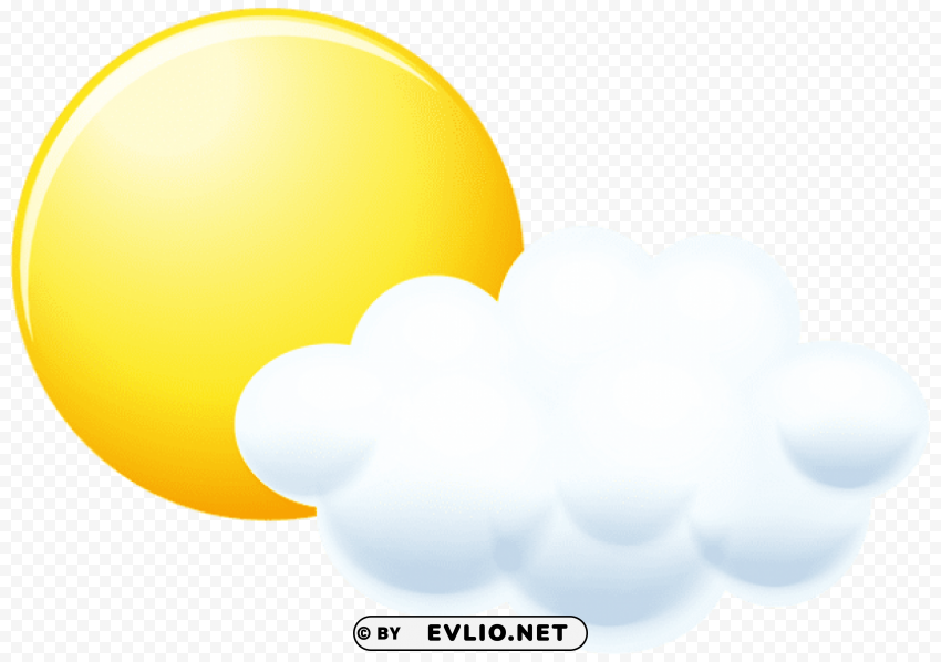 sun and cloud Clear Background PNG Isolated Graphic