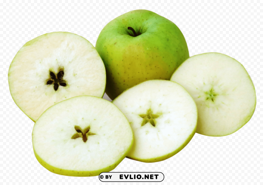 Apple With Slices PNG For Use