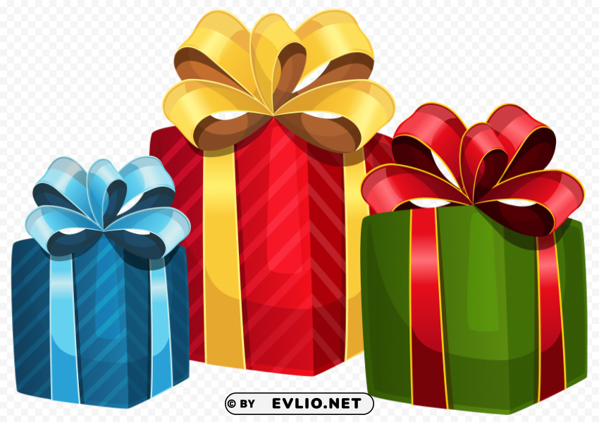 colorful gift boxes PNG with isolated background