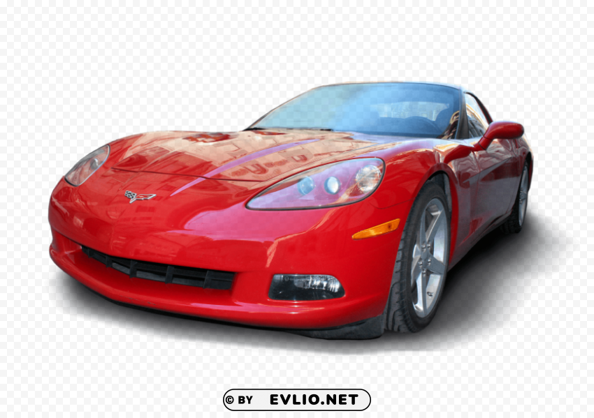 red chevrolet corvette Clean Background Isolated PNG Graphic