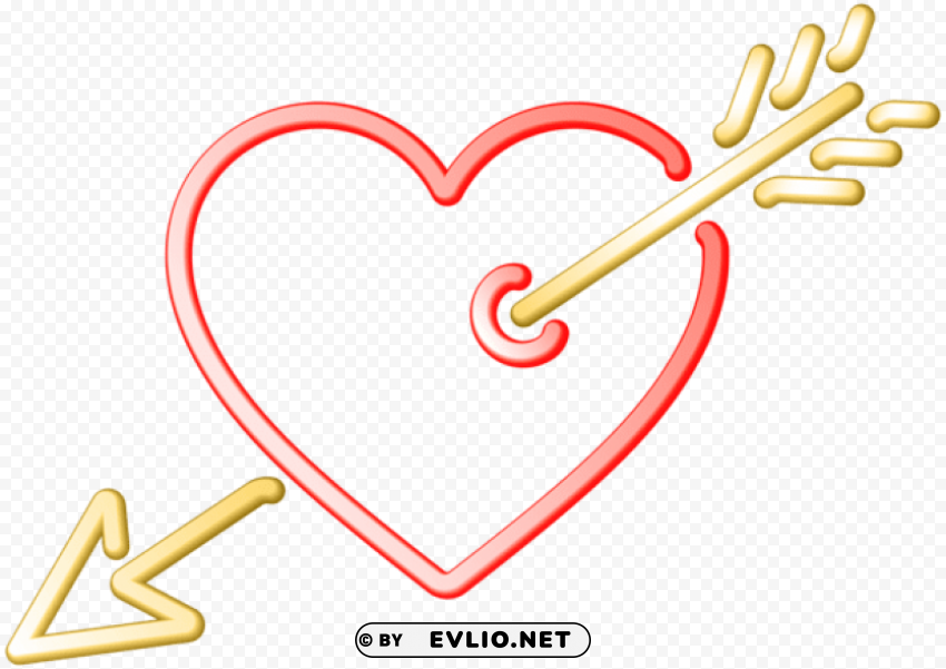 Heart And Arrow Isolated Artwork In Transparent PNG Format