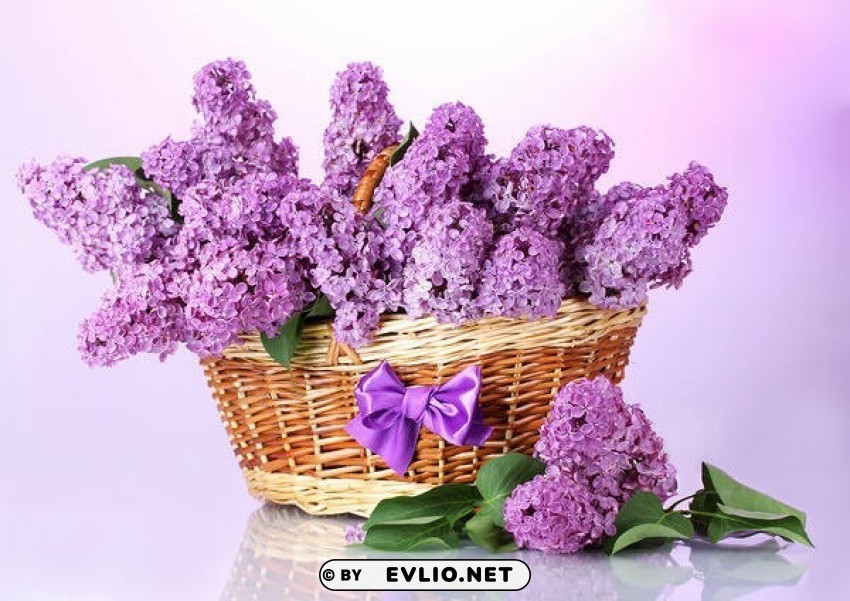 lilac basket Clear Background PNG Isolated Subject