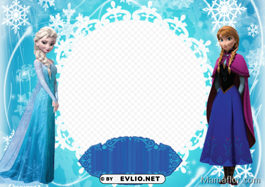 marcos para fotos frozen PNG Image with Isolated Element