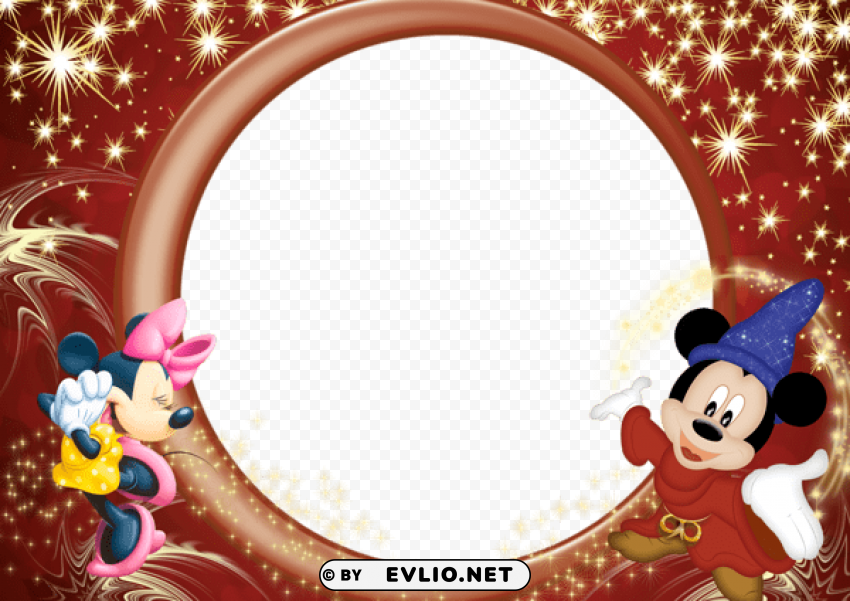 minnie and mickey transparent kids frame Isolated Subject on HighQuality PNG