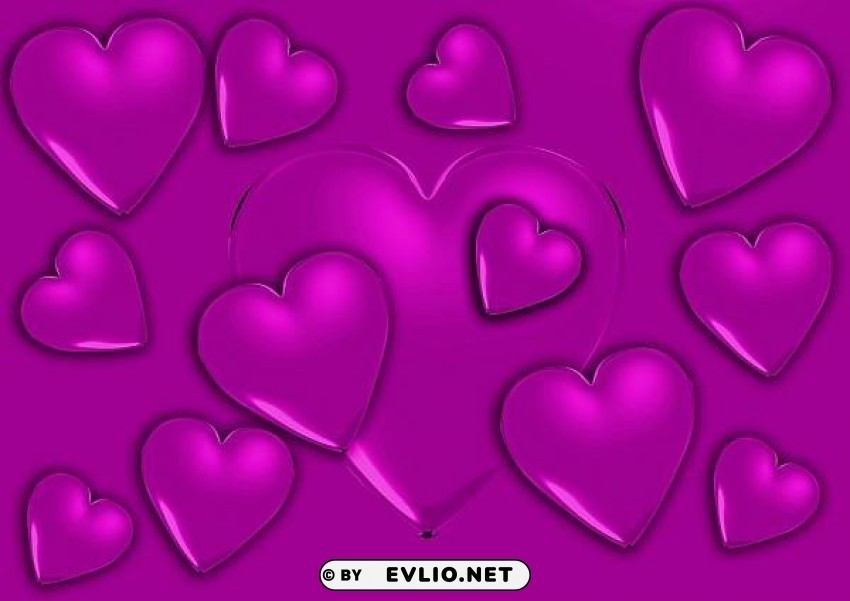 purple hearts Isolated Element on HighQuality Transparent PNG