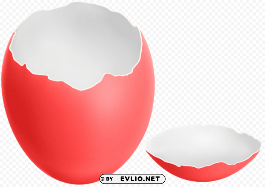 red broken easter egg Transparent PNG Isolated Object with Detail