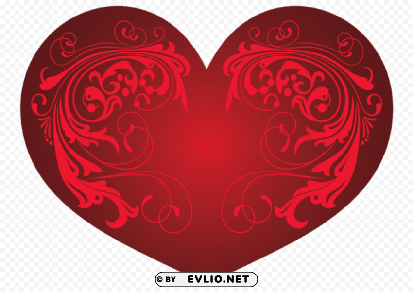 red heart and ornamentspicture PNG images with alpha channel selection