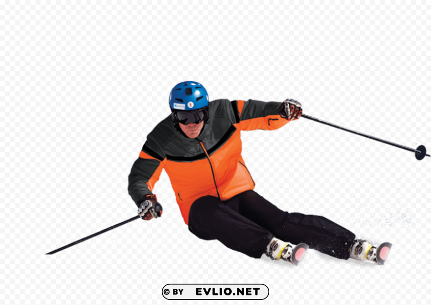 skiing ClearCut Background Isolated PNG Design