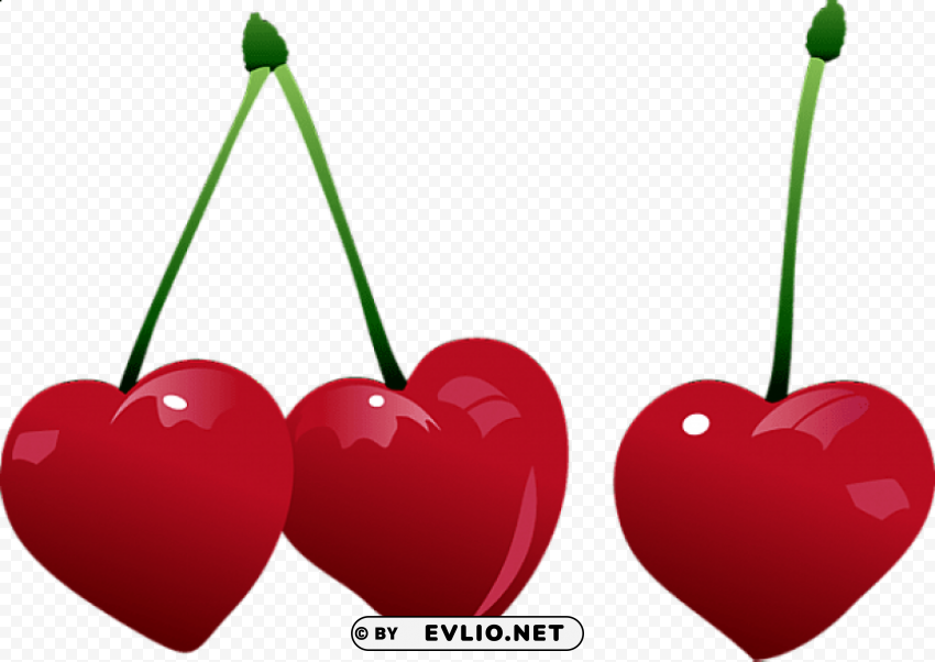 hearts cherries PNG transparent designs for projects