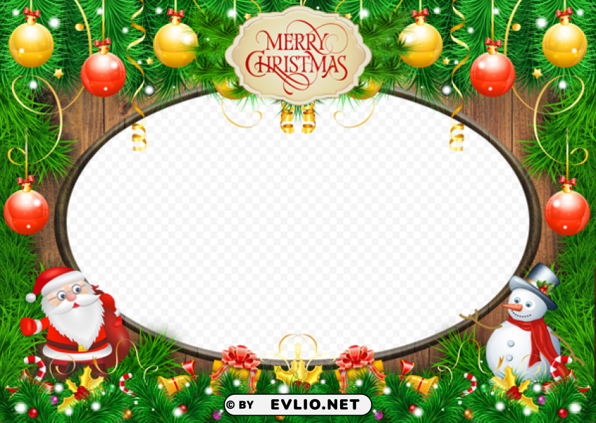 Christmas Frame PNG Graphics With Transparent Backdrop