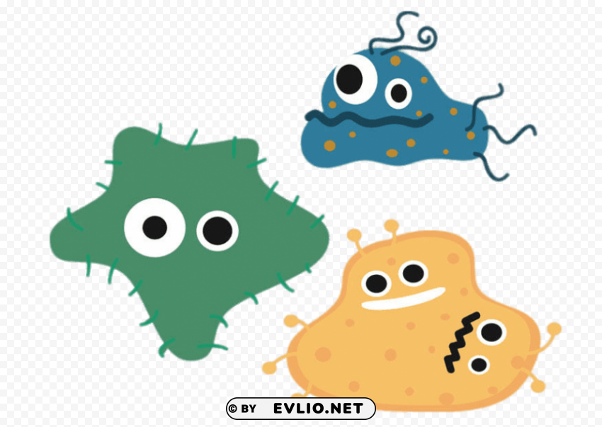 different bacteria cartoon Transparent PNG photos for projects