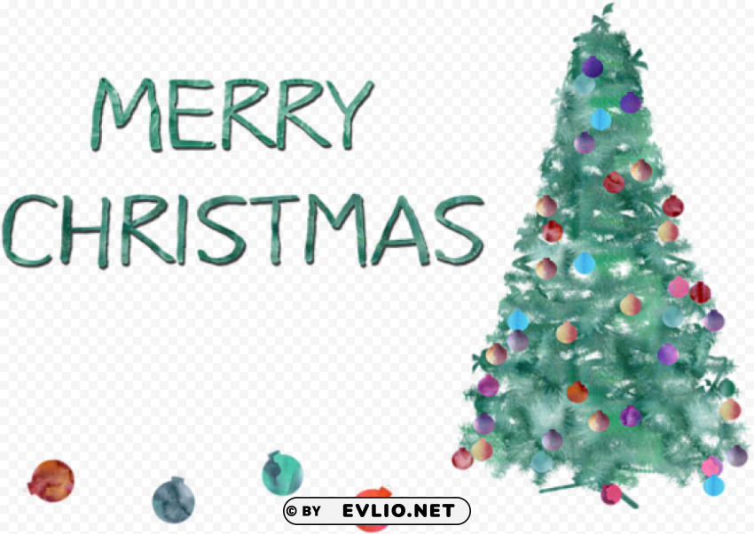 Merry Christmas Watercolor HighResolution Transparent PNG Isolated Graphic