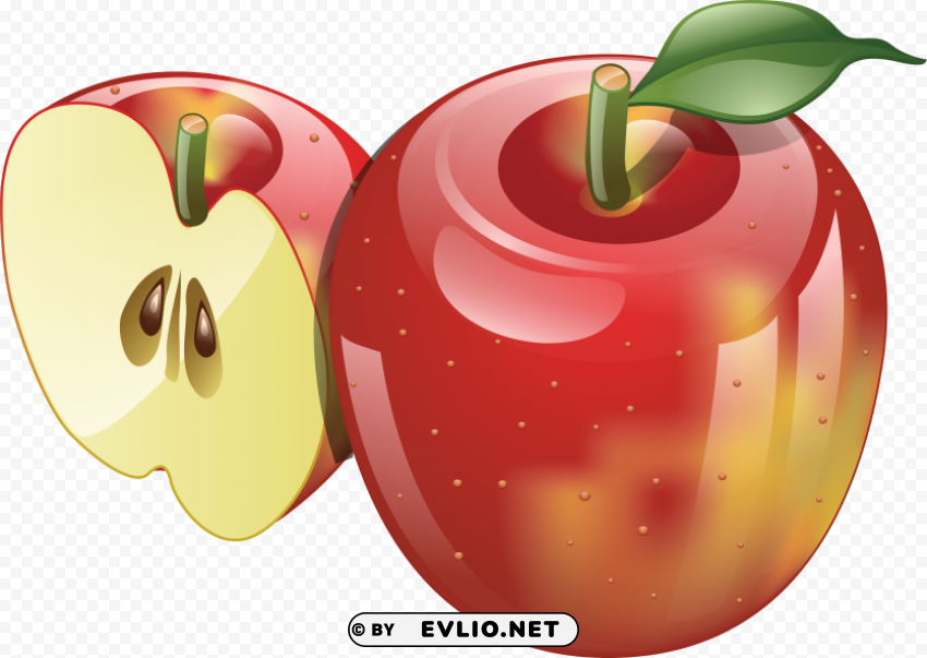 Red Apple Transparent Background PNG Isolated Art