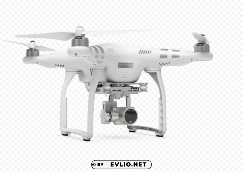 white flying drone Transparent Background PNG Isolated Item