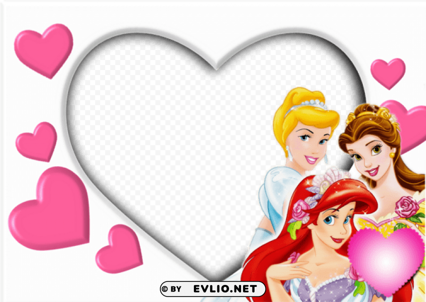 White Kids Transparent Photo Frame With Princesses Free PNG Images With Alpha Channel Variety