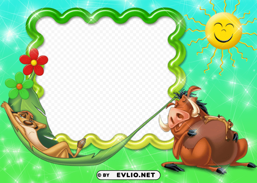 pumba and timon transparen kidsframe Isolated Object on Transparent PNG