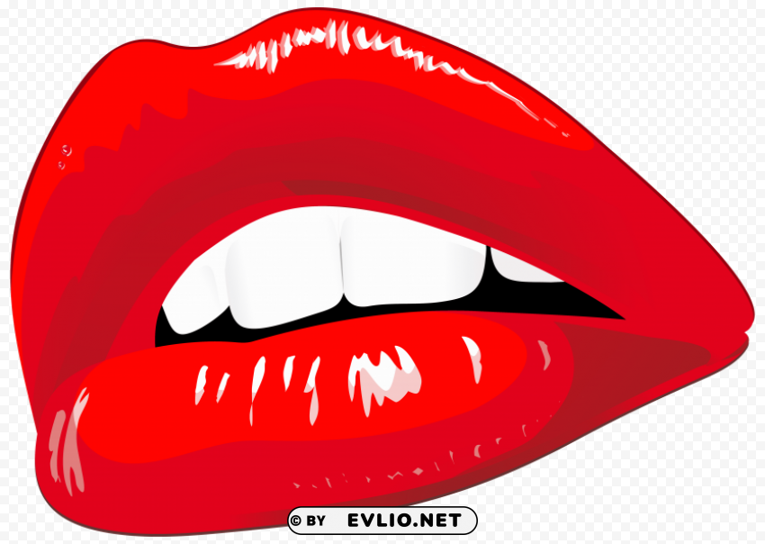 red lips Isolated Artwork in Transparent PNG