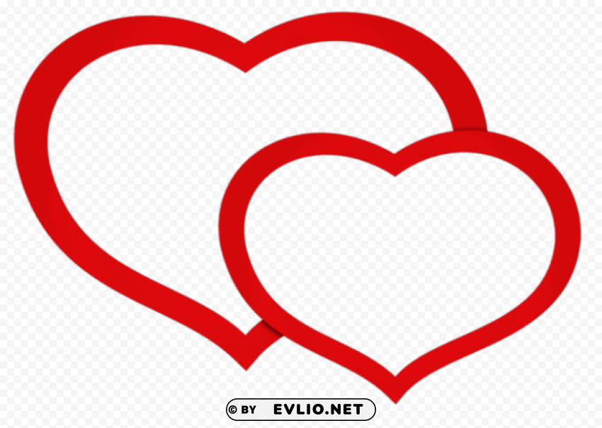 transparent red double heartspicture PNG images alpha transparency