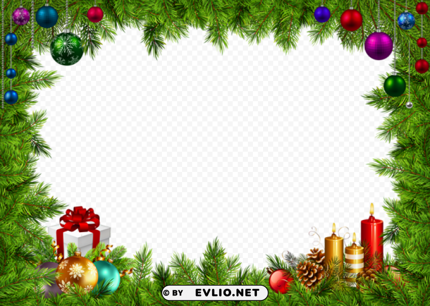 christmas border frame PNG images with clear alpha channel