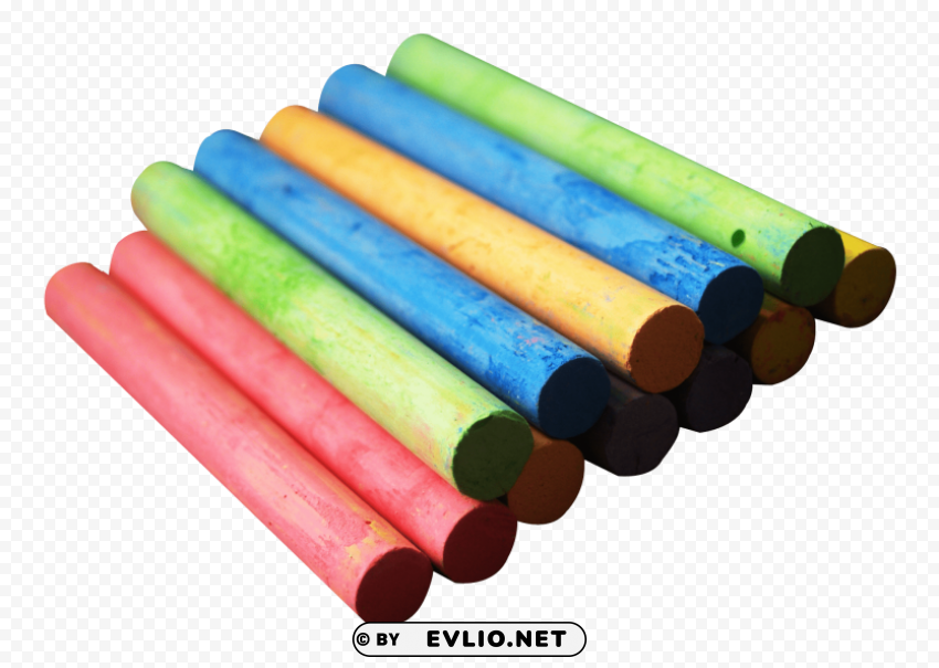 color chalk piece PNG Graphic Isolated on Transparent Background