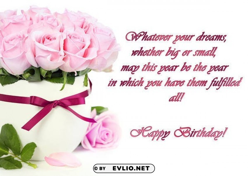 delicate pink roses birthday greeting card HighQuality Transparent PNG Isolated Graphic Design