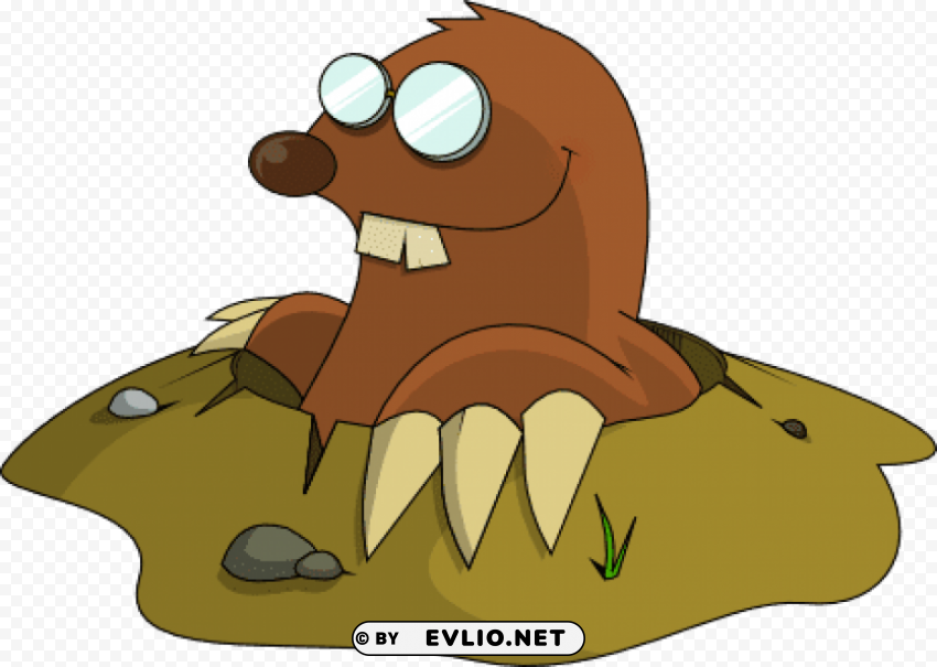 mole with glasses PNG clipart with transparent background