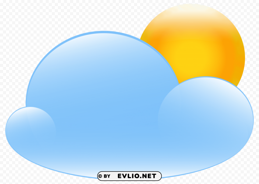 partly cloudy with sun weather icon PNG graphics with clear alpha channel selection