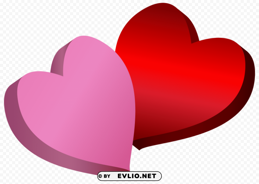 pink and red hearts HD transparent PNG