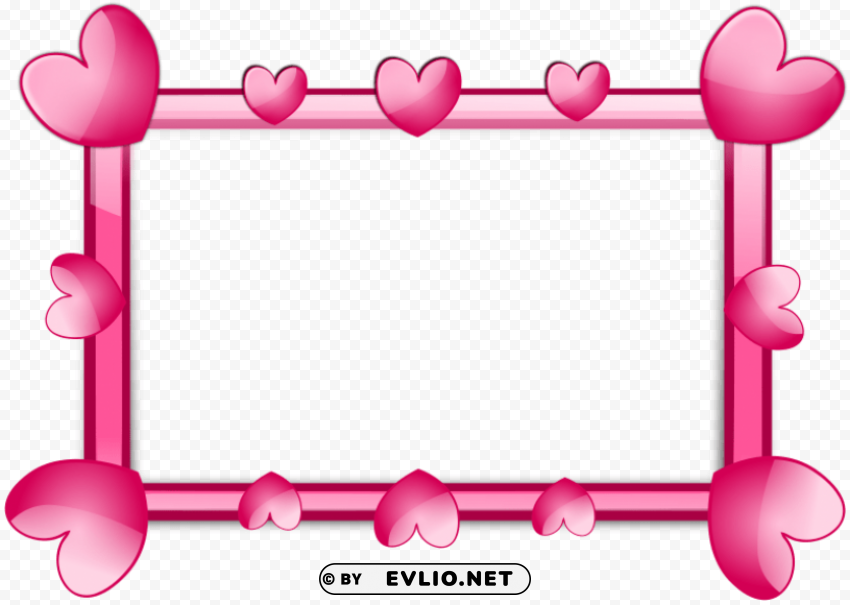 Pink Border Frame Transparent Background Isolated PNG Art