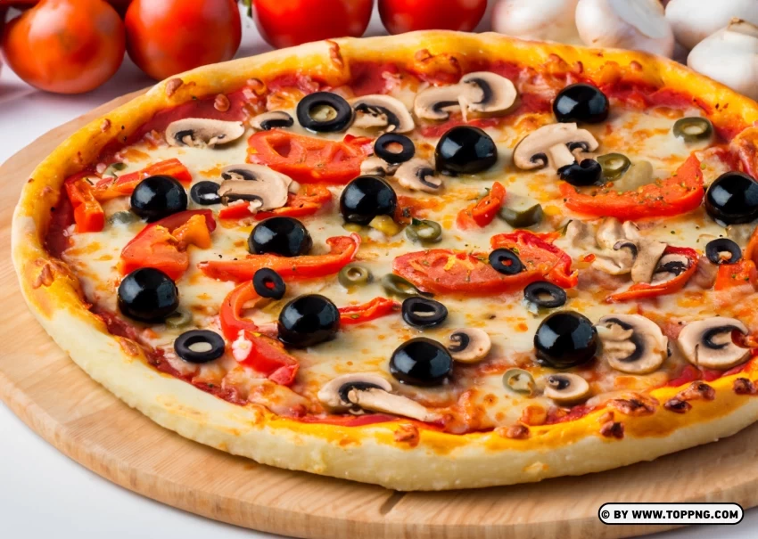Rustic Vegetarian Pizza Authentic Italian Flavors Photo Isolated PNG Item in HighResolution - Image ID d4b6b32e