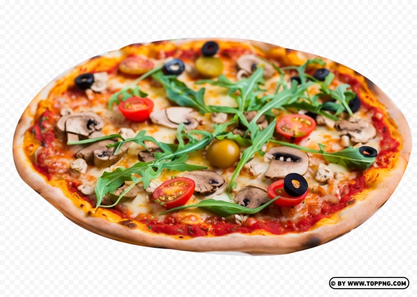 Rustic Vegetarian Pizza Traditional Italian Recipe Isolated PNG on Transparent Background - Image ID fdcbadd5