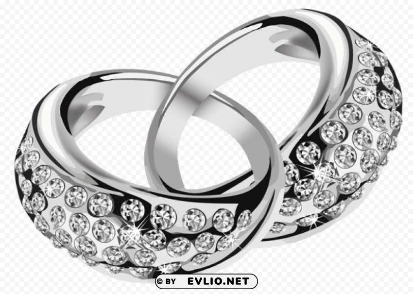 silver rings with diamondspicture PNG with Clear Isolation on Transparent Background