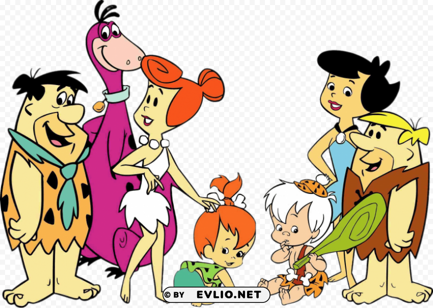 the flintstones and rubbles Clear Background PNG Isolated Graphic