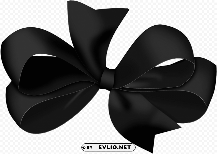 black ribbon bow background PNG with transparent bg