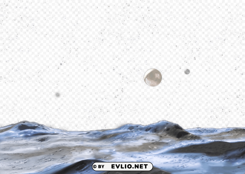 Lunar surface Transparent PNG images set